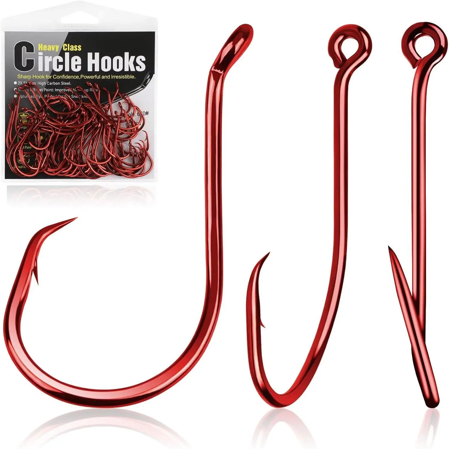 Circle Hooks for Catfish 2X  100 count Catfish Hooks Octopus Circle Hooks Saltwater and Freshwater Black & Red Size 1/0-8/0