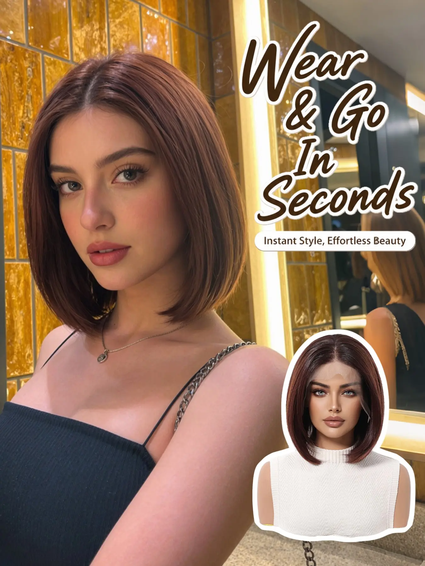 Topshe Summer Bestseller Short Bob Wig, 13x6 Large Lace, Natural Look, Comfortable, Suitable for Daily Wear, Work, Travel, Events