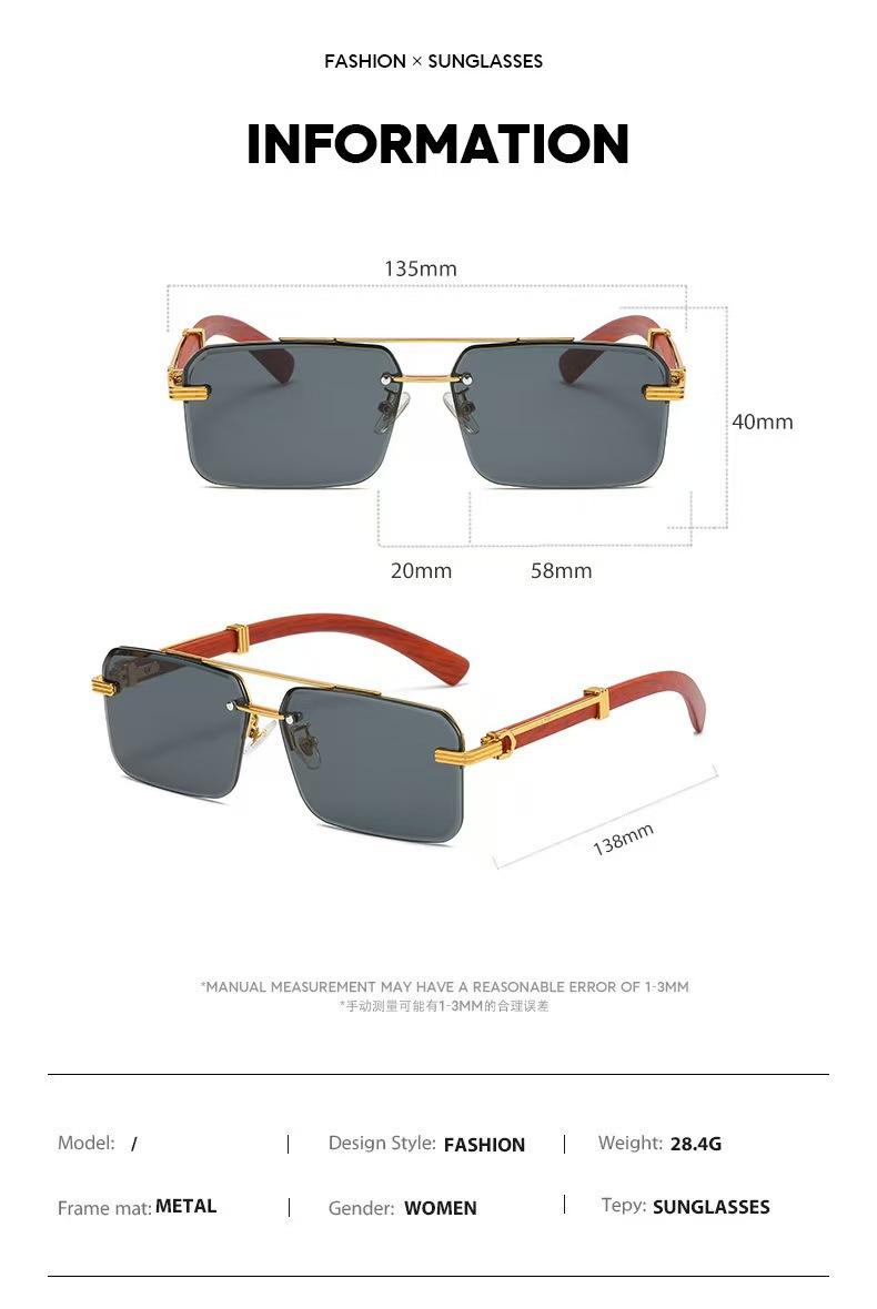 2 Pairs Unisex Rimless Square Lens Fashion Glasses Metal Double Bridge Trendy Eyewear PC Material Lightweight Stylish Accessories Perfect for Outdoor Parties Vacations Travel Driving Streetwear & Photo Props