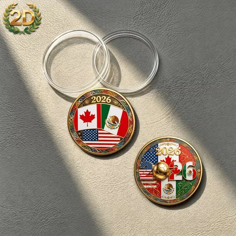 New Challenge Coin Collection, Creative Sports Design, 2026 Year Mark, Celtic Style, Star Accents, Football Enthusiast Gift