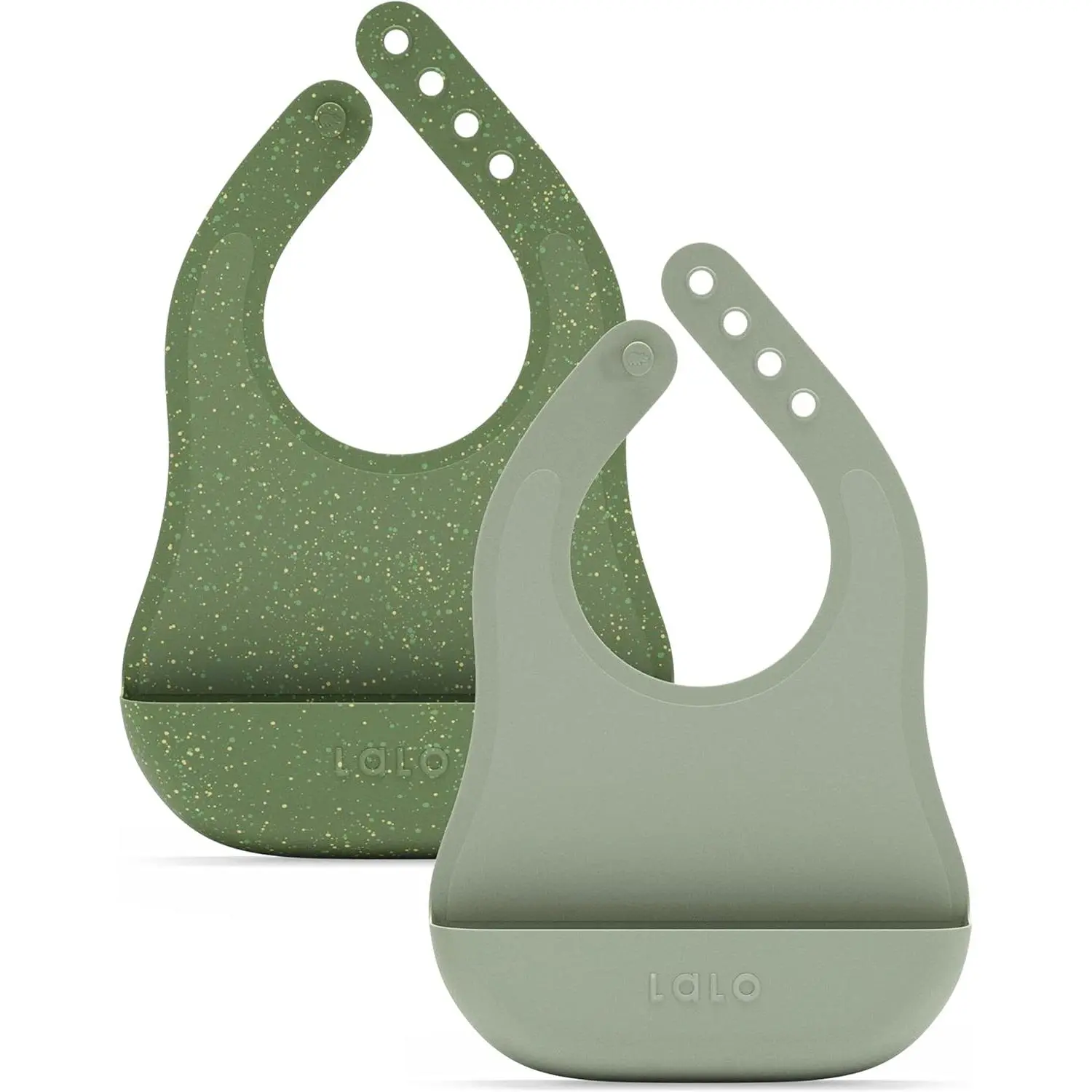 The Bib - Waterproof, Non-Toxic Silicone Baby Bib with Adjustable Neck Band & Silicone Food Pouch Catcher, Set of 2