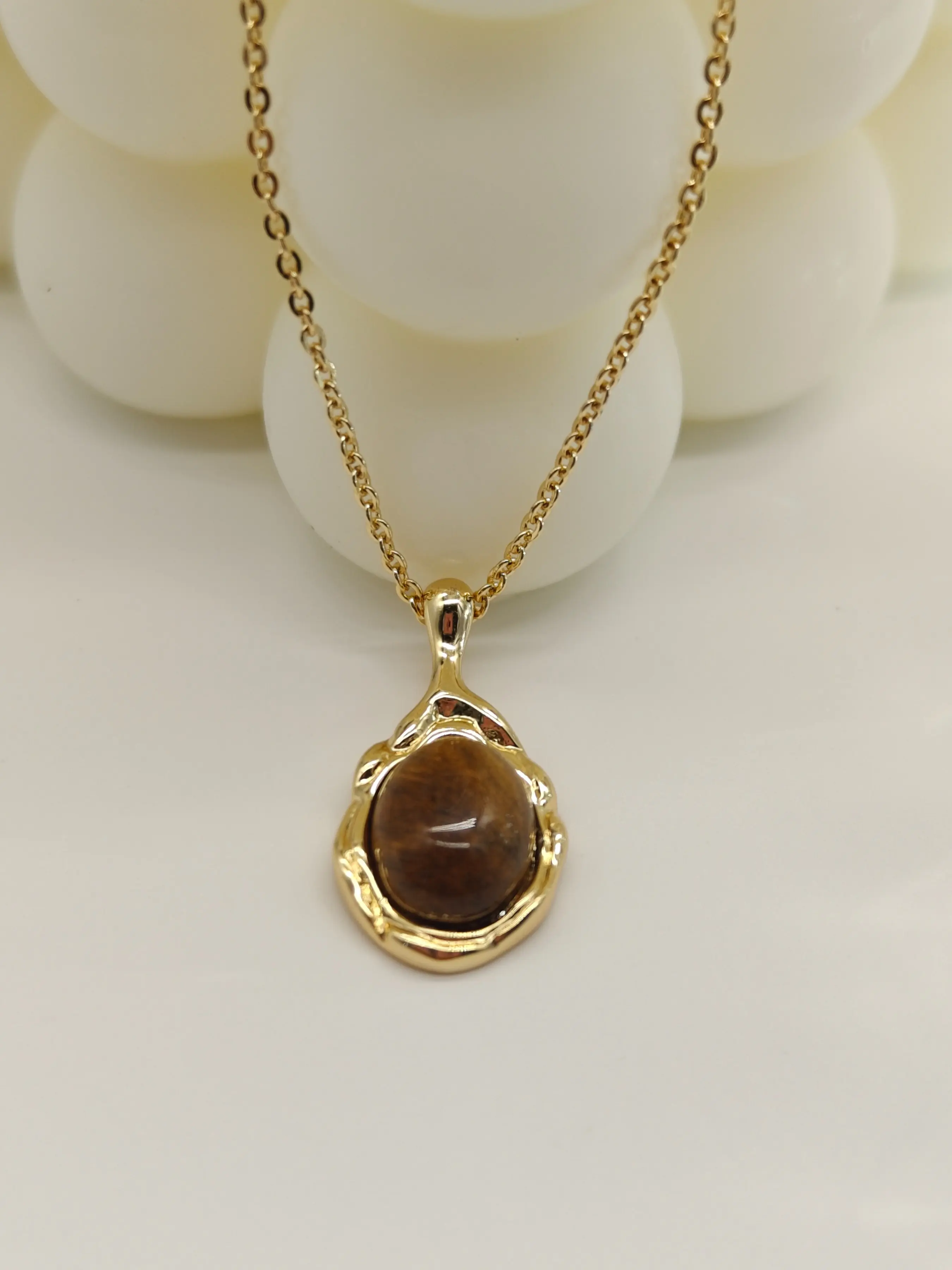 Natural Stone Necklace, Tiger Eye Pendant Jewelry, Unisex Accessory, Perfect Gift for Valentine's Day, Birthday, Anniversary