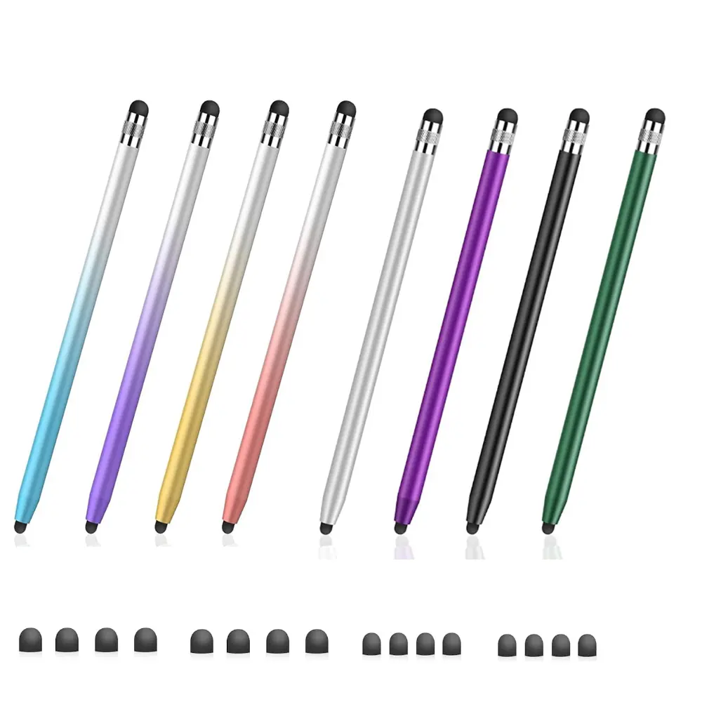 MEKO 4/8 PACK  Stylus Pens, 2 in 1 Stylus Pen for Touchscreen High Sensitivity Capacitive Stylus for iPad, iPhone, Android Samsung Tablets Skylight Calendar All Universal Touchscreen Devices with 8 Rubber Tips