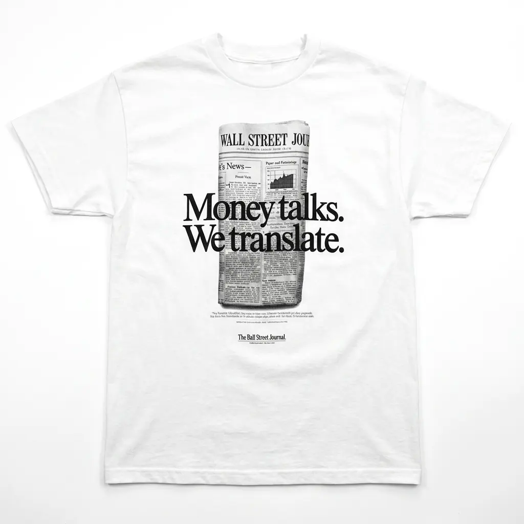 Wsj Money Talks We Translate, Vintage Ad Campaign T-Shirt, Unisex T-shirt, Y2k Shirt, Gift For Men Women