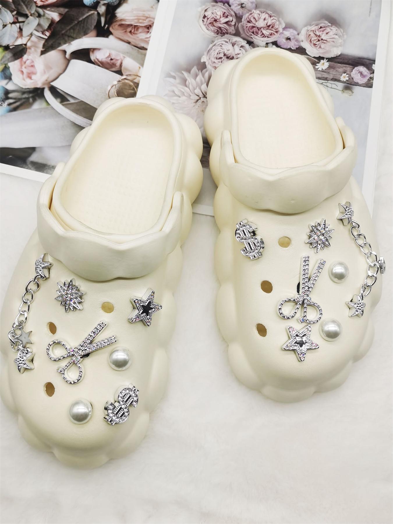 Cute Star & Chain Design Shoe Charms, Footwear Charms, Rhinestone ...