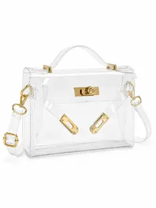 Transparent Jelly Crossbody Bag, Trendy Beach Bag, Kelly Bag, PVC Handbag, Concert Style, Simple and Elegant Women's Bag