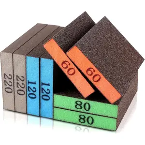 8 Pack Sanding Sponge, Washable &  Sanding Blocks for Drywall, , Metal & Furniture --  Sandpaper Block  with 60/80/120/220 Grit