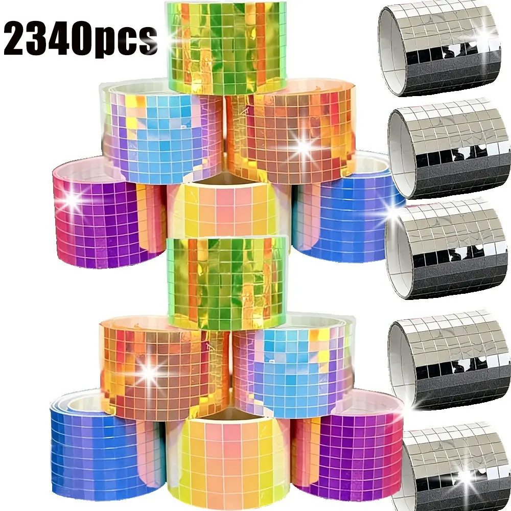 2340pcs Colorful Pet Disco Ball Stickers, Self-Adhesive Mosaic Tiles 5x5mm, DIY Craft Decorations, Party Decoration, Home Ornament