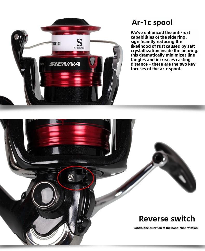 Shimano Sienna Spinning Reel, Entry Level Fishing Reel, Smooth Long Cast, Freshwater Saltwater Lure Fishing