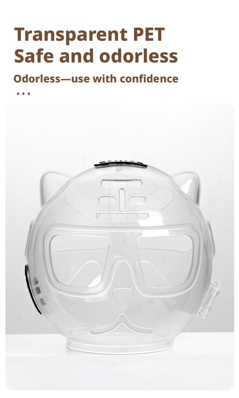 PetBoba Transparent Cat Space Head Cover Elizabeth Collar, Anti-Bite Anti-Scratch Anti-Licking Anti-Fighting Pet Protective Headgear for Bathing & Nail Trimming