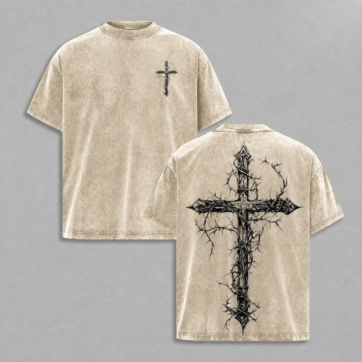 Washed Cotton Tee-apricot