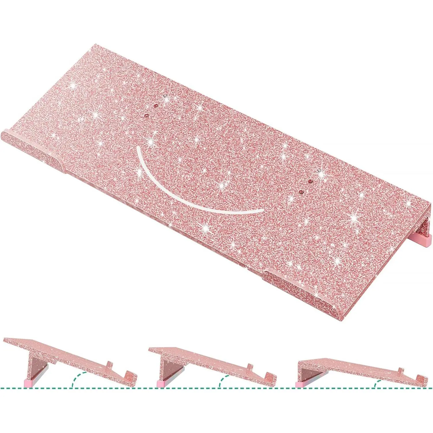 Keyboard Stand - Adjustable Keyboard Riser Tilt Glitter Rose   Keyboard Tray Non-Slip Elevated Typing Key Board Holder Lift for  Office Desk Accessories