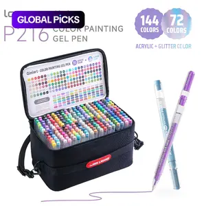Languo 216pcs Colorful Gel Pen Set, 144 Acrylic + 72 Glitter Pens, Handheld Storage Bag, 1.0mm Tip, Rich Colors, Large Capacity Ink, Art Drawing Supplies, Artist Supplies, Coloring Supplies, Art School Supplies #GLOBAL PICKS