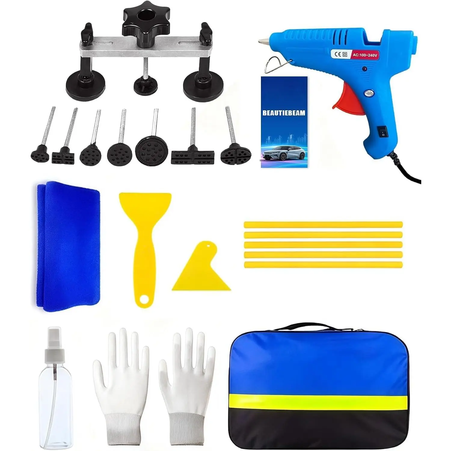 22-Piece Paintless Dent Repair Kit, Car Dent Puller Tool Set for Removing Vehicle Body Dents