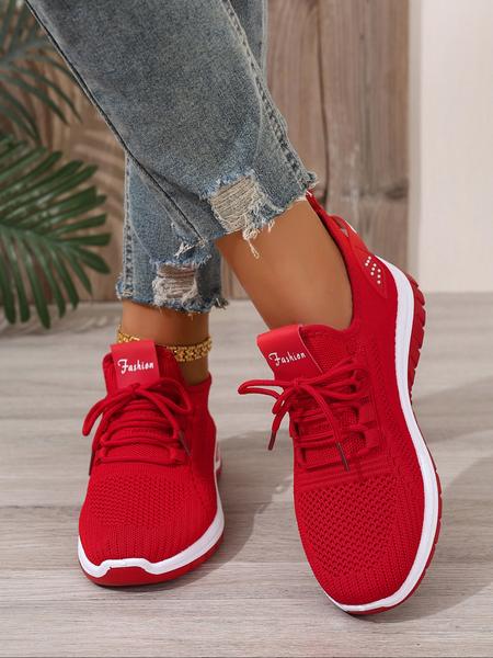 Women's Plus Size Solid Color Casual Lightweight Sneakers, Low Top Sports Shoes for Travel, Outdoor Running, Gym and Walking