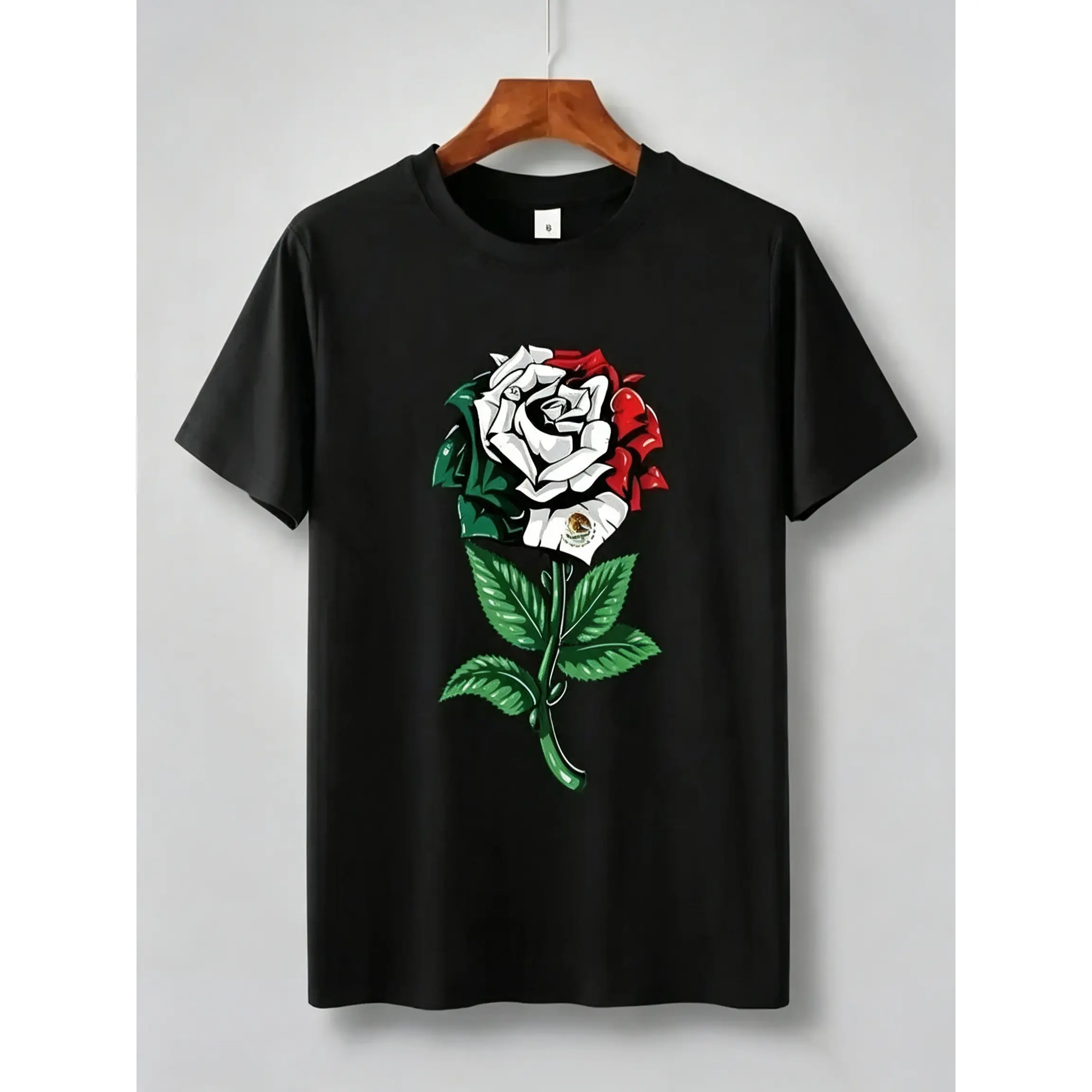 Women's Cotton Fitted Round Neck Full Print Short Sleeve T-Shirt - Cute Floral Streetwear Top, Black Dry-Clean Casual Piece for Spring Summer Daily Outfits, Elegance Style Cute Tops Clothes for Women Athletic Chic Korean Graphic Shirt, Women's T Shirts