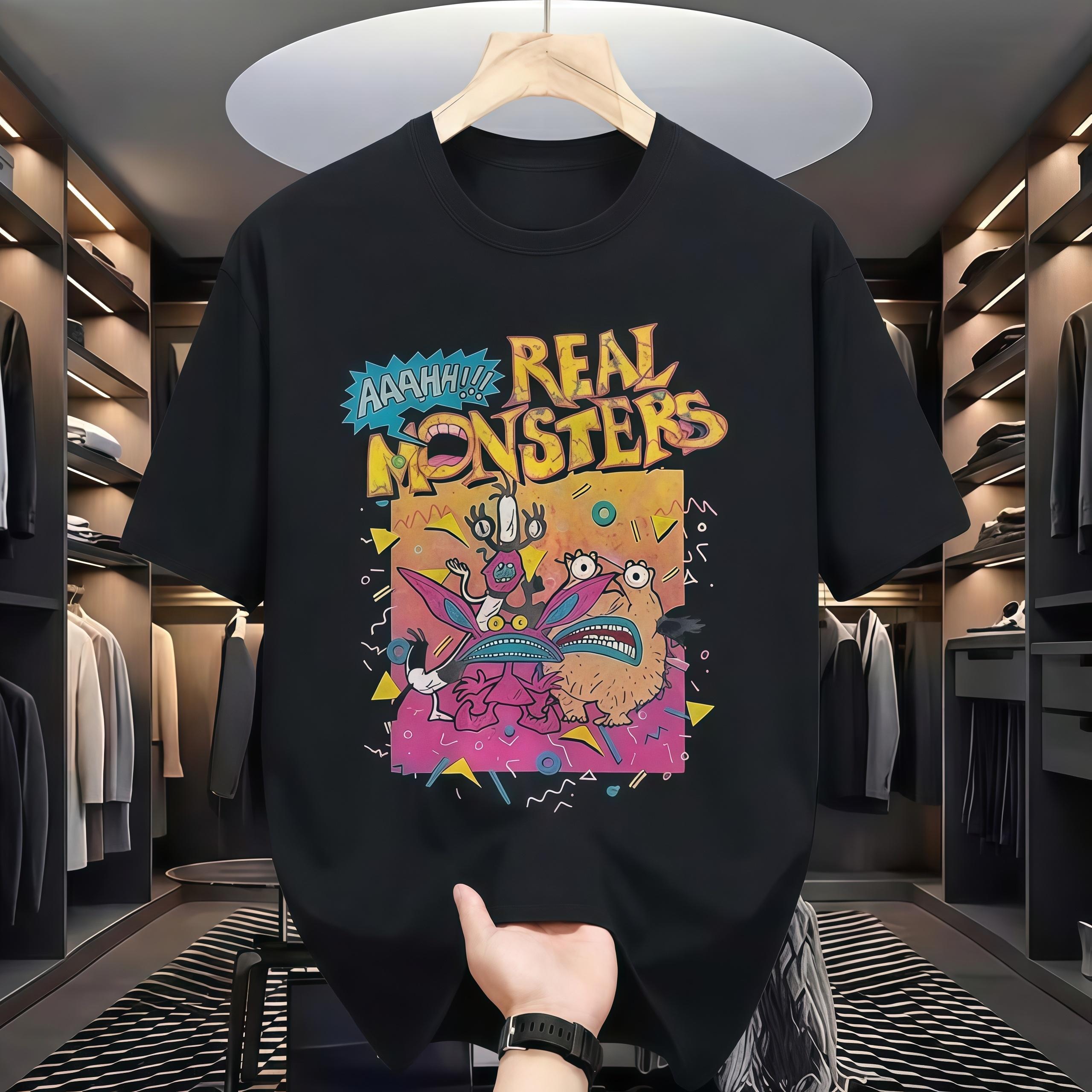 Vintage Aaahh Real Monsters T-Shirt - Retro 90s Nickelodeon Cartoon Graphic Tee - Classic Nostalgia Gift for Men or 90s Kids Vintage Aaahh Real Monsters T-Shirt - Retro 90s Nickelodeon Cartoon Graphic Tee - Classic Nostalgia Gift for Men or 90s Kids