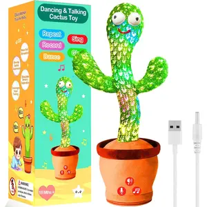 Rechargeable Dancing Talking Cactus Toy Mimics back, Singing Cactus Baby Toy, Educational Baby Toys 18 months+ w/ 51 English Songs, 1 Year Old Girl Gifts, Toys for Baby Boy, Toddler Infants