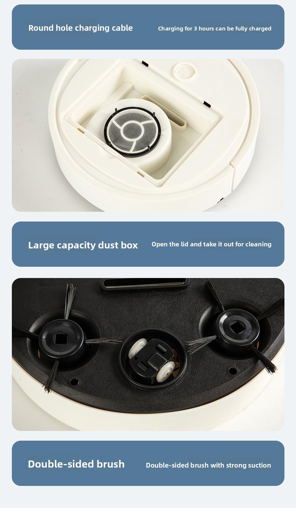 Cross-border sweeping robot, fully automatic household mini cleaning machine, USB rechargeable smart vacuum cleaner, gift wholesale