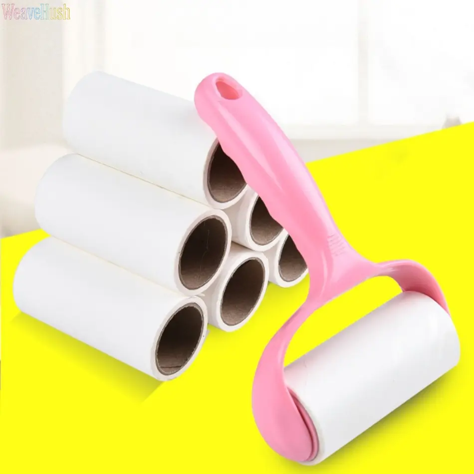 Tearable Sticky Lint Roller with Handle & Refill Pack, Daily Household Bag Accessory, Multi-Functional Dust Pickup & Pet Hair Remover for Clothes, Easy Cleanup, Simple Roll