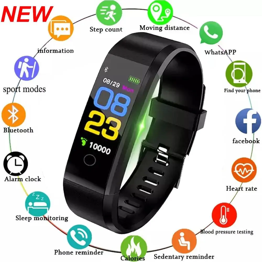 Smart Watch Men Women Fitness Tracker Sport Watch Waterproof Smartwatch Heart Rate Blood Pressure Monitor Smart Band wearable