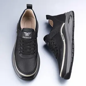 Bdhjydb Men's Geometric PU Sneakers, Casual Low Top Athletic Trainers, Lightweight Breathable Non-Slip Walking Shoes
