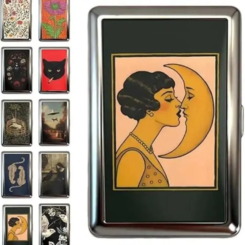 Vintage Wallet Card Holder - Metal Case Stash Tin Box Versatility Trinket Business Card ID Holder Office Accessories Multifunctional Stationery Office Desk Accessories