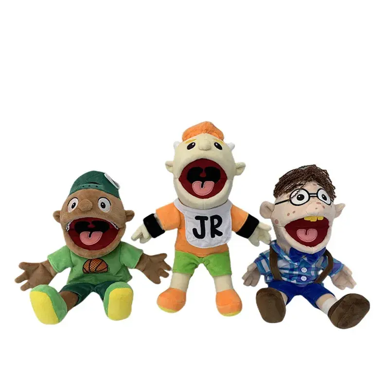 Jeffy Hand Puppet - Feebee Rapper Zombie Plushies, Cotton Fabric Stuffed Toy with Mouth Motion, Creative Fun Early Years Parent-Child Activity Gift for Kids, Realistic Look