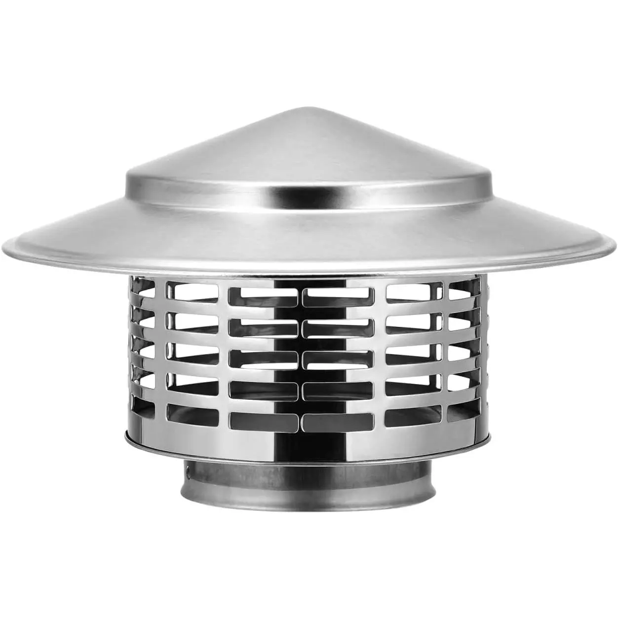 3inch Stainless Steel Chimney Cap, Round Chimney Cover with Screen Tapered Top Cap Stove Topper for Outside Roof Fireplace Flue Vent Flue