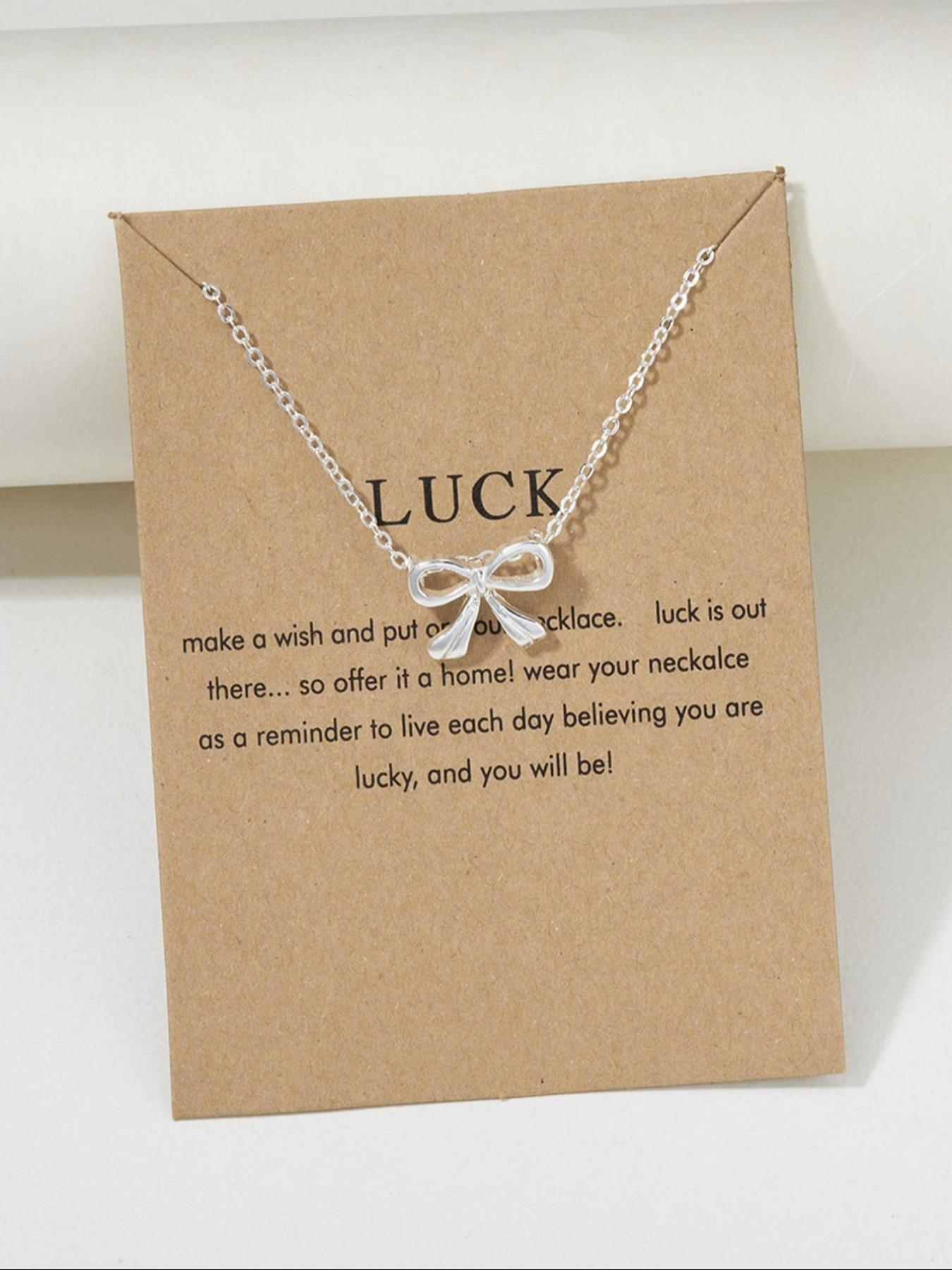 Women's Elegant Bowknot Design Pendant Necklace, Minimalist Trendy Pendant Necklace, Chic Vintage Jewelry As Gift for Girlfriend