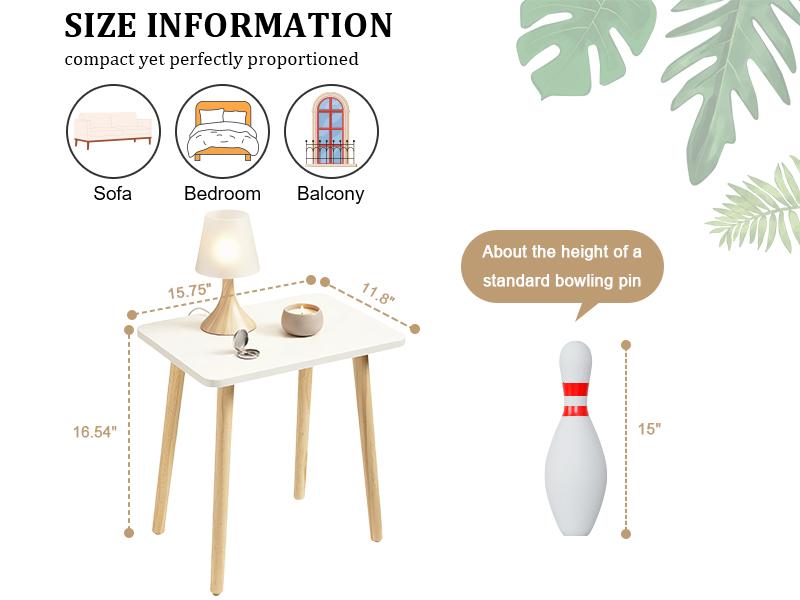 Small Side Table, Modern Wood Mini Coffee Table, Easy Assembly Compact End Table for Living Room Bedroom Sofa, Minimalist White Accent Furniture for Small Spaces