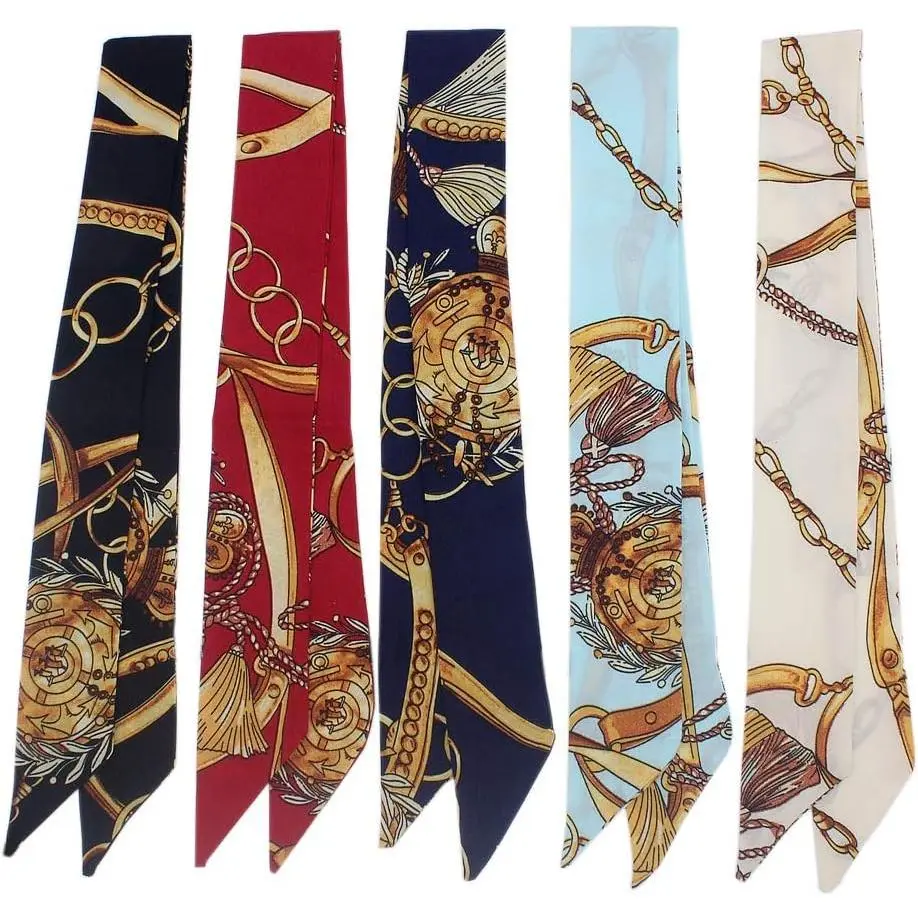 5 count Tassels and Chains Design Bag Handbag Handle Ribbon Scarf Hair  Band  Scarf Neckerchief Scarf  Wrap Fashion Gifts