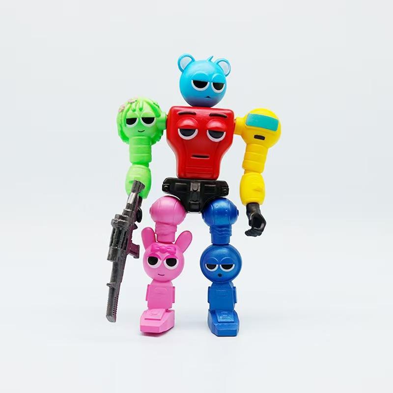 Multi-Colored Rhythm Box Jointed Robot Figure, Poseable Collectible Model, Durable PVC, Home Decor, Holiday Gift, Fashion Game Fans