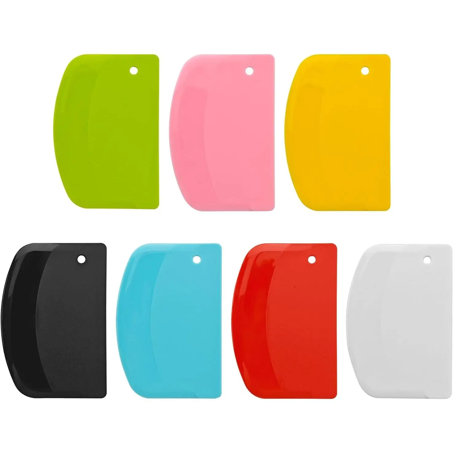 Dough Scraper Set, 7 Pack Bowl Scrapers for Bread Dough and Plastic Bench Scraper Tools for Sourdough, Pizza and Pastry Baking