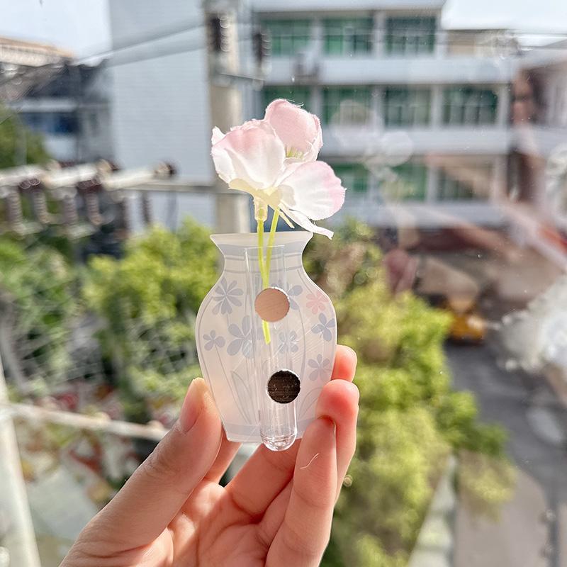 5 Vase Refrigerator Magnets Cute Decorative Design Cute Mini Acrylic Vase Refrigerator Magnets, can hold flowers, funny mini vase magnets, for refrigerator decoration, office, kitchen, storage cabinets, whiteboard, gift