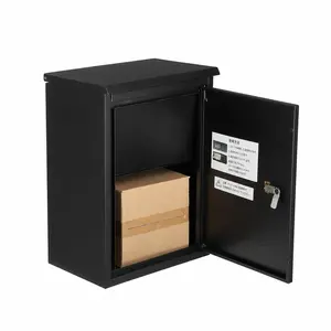Galvanized Steel Anti-Theft Package Drop Box, Secure Code Lock Mailbox, Weather-Resistant Wall Mount Parcel Delivery Box for Outdoor Porch Use, 2 Colors