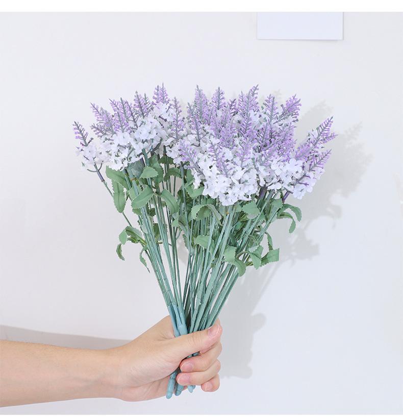 10 artificial lavender bouquets, fake flowers for outdoor decoration, silk flowers for flower beds and planters, 3-piece set