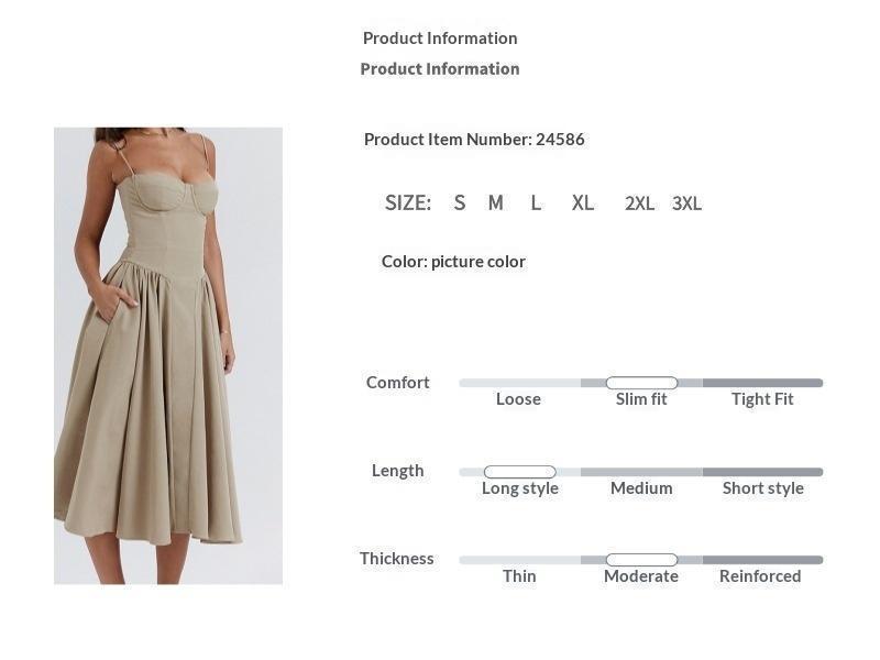 2026 beautiful women's clothing, new spring models, French retro court style solid color suspender dress