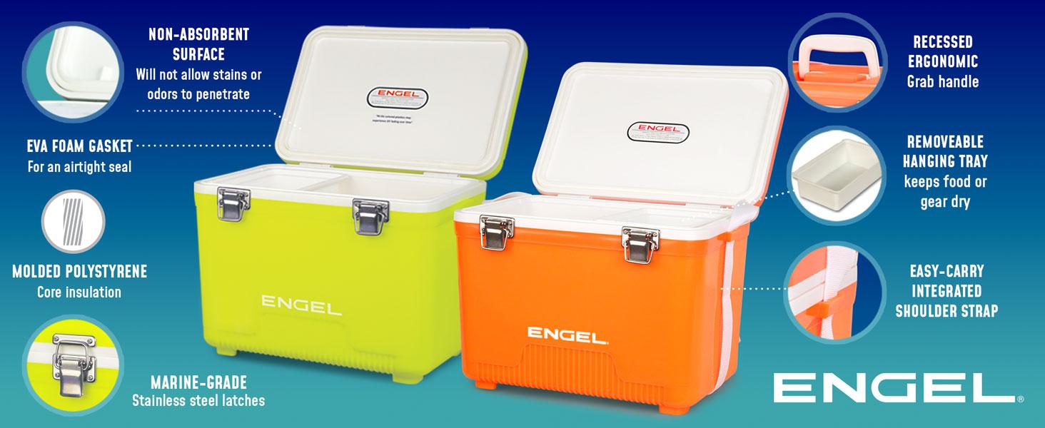 7.5qt Leak-Proof, Air Tight, Drybox Cooler and Small Hard Shell Lunchbox for Men and Women