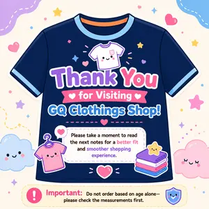 [Product Buying Guide Card] Thanks for stopping by GQ Clothing Shop! To make sure you get the right fit and love your T-shirt, please take 30 seconds to check the notes below—this will help you avoid common sizing and order issues.