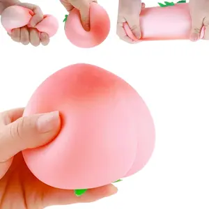 Juicy Peach Squishy, Fast Rebound Fidget Stress Relief Realistic Fruit Squeeze Toy, Anxiety Sensory Stress Squishy Hand Toys, Soft Simulation Fruit Stress Relief Balls, Calming Adults Fidget Toys