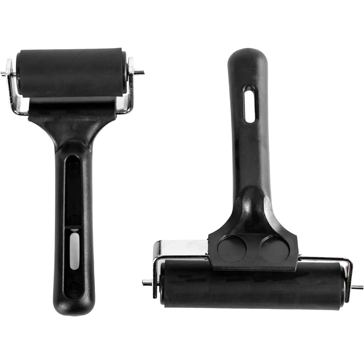 2-Pack Rollers for Crafting - 4-Inch & 2.2-Inch Rubber Rollers for Printmaking, Ink Rolling, Painting, Print Glue, and Stamping Tools