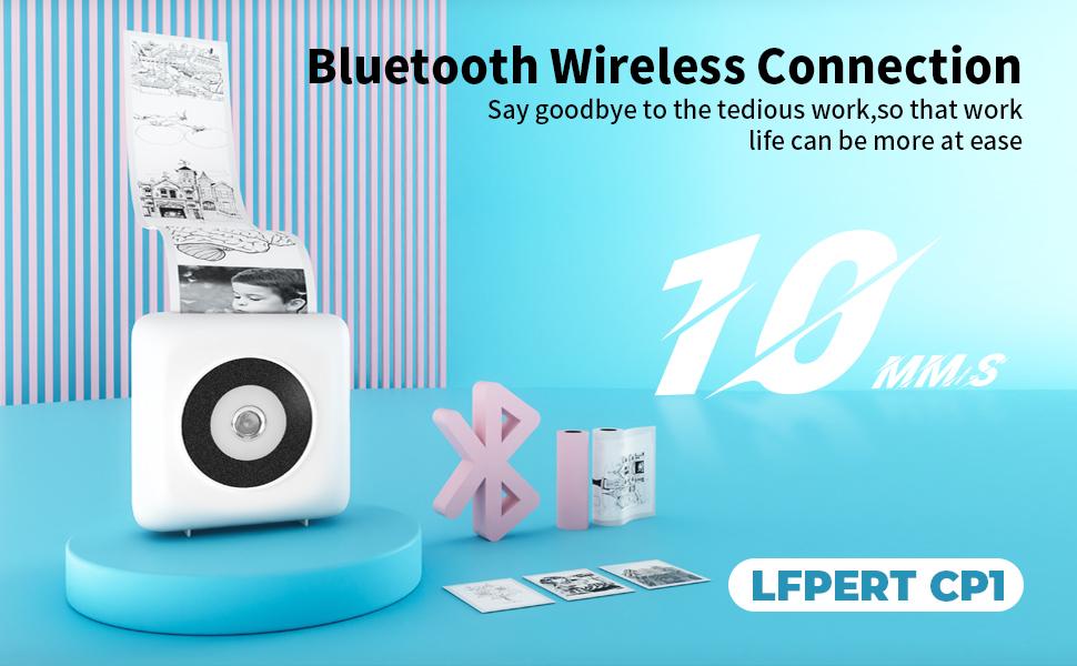 Bluetooth Portable Thermal Printer - Inkless Wireless Photo Printer for iPhone& Android, CP1 Mini Printer for School Notes, Picture, Journal, DIY Creation, Children's Gifts