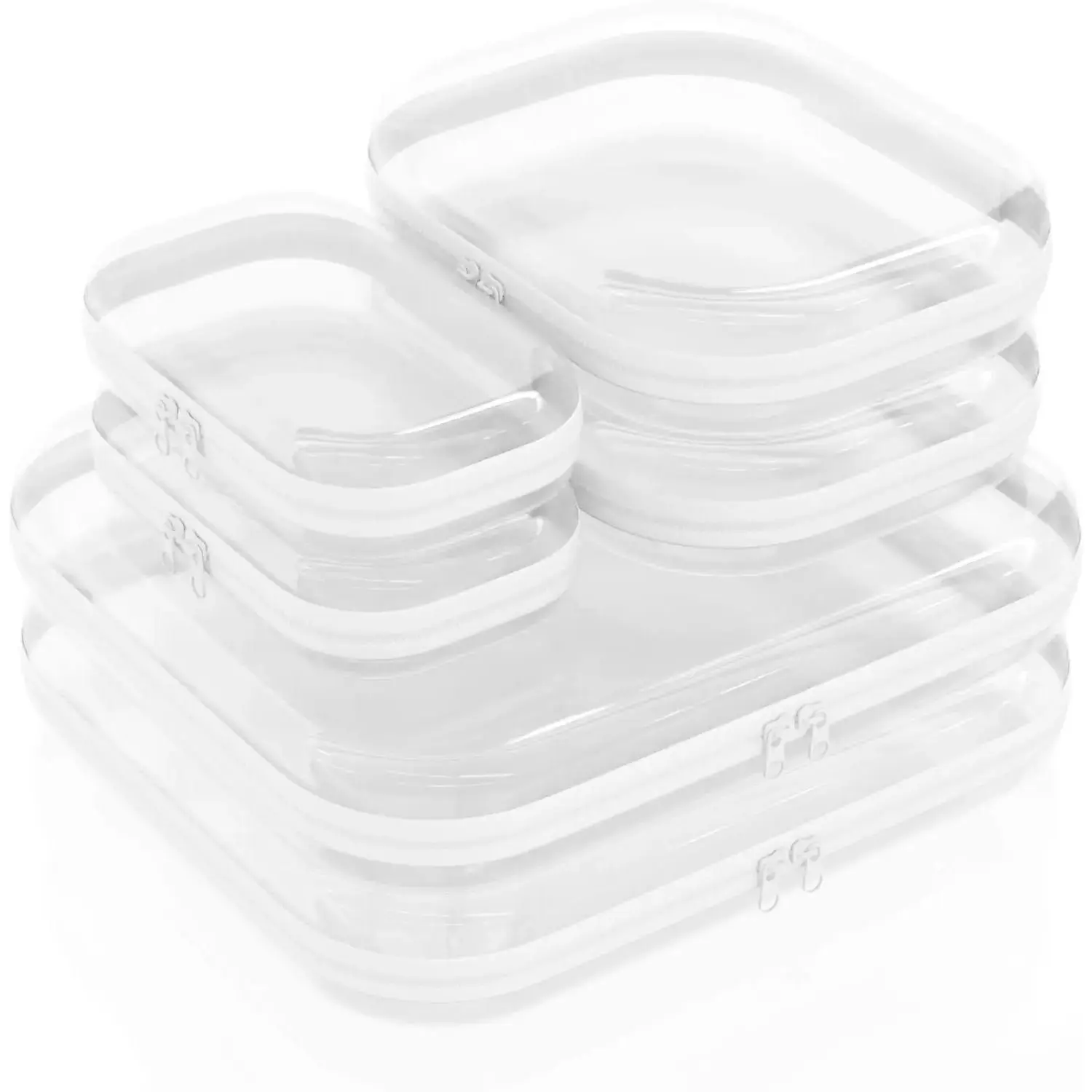 6 Pack Clear Hard Shell Zipper Cases, Dustproof PVC Storage Box, Waterproof Toiletry Organizer, Travel Makeup Organizer, Transparent Storage Cases Storage Organizer Set for Bead & Small Objects, Portable Travel Organizer Containers, Valentine's Day Gifts