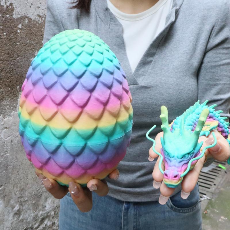 3D Printed Dragon & Egg Set, Creative Dragon Egg, Home Decor Ornament, Birthday Gift, Home Decor Supplies for Living Room Bedroom,Boys & Men gifts