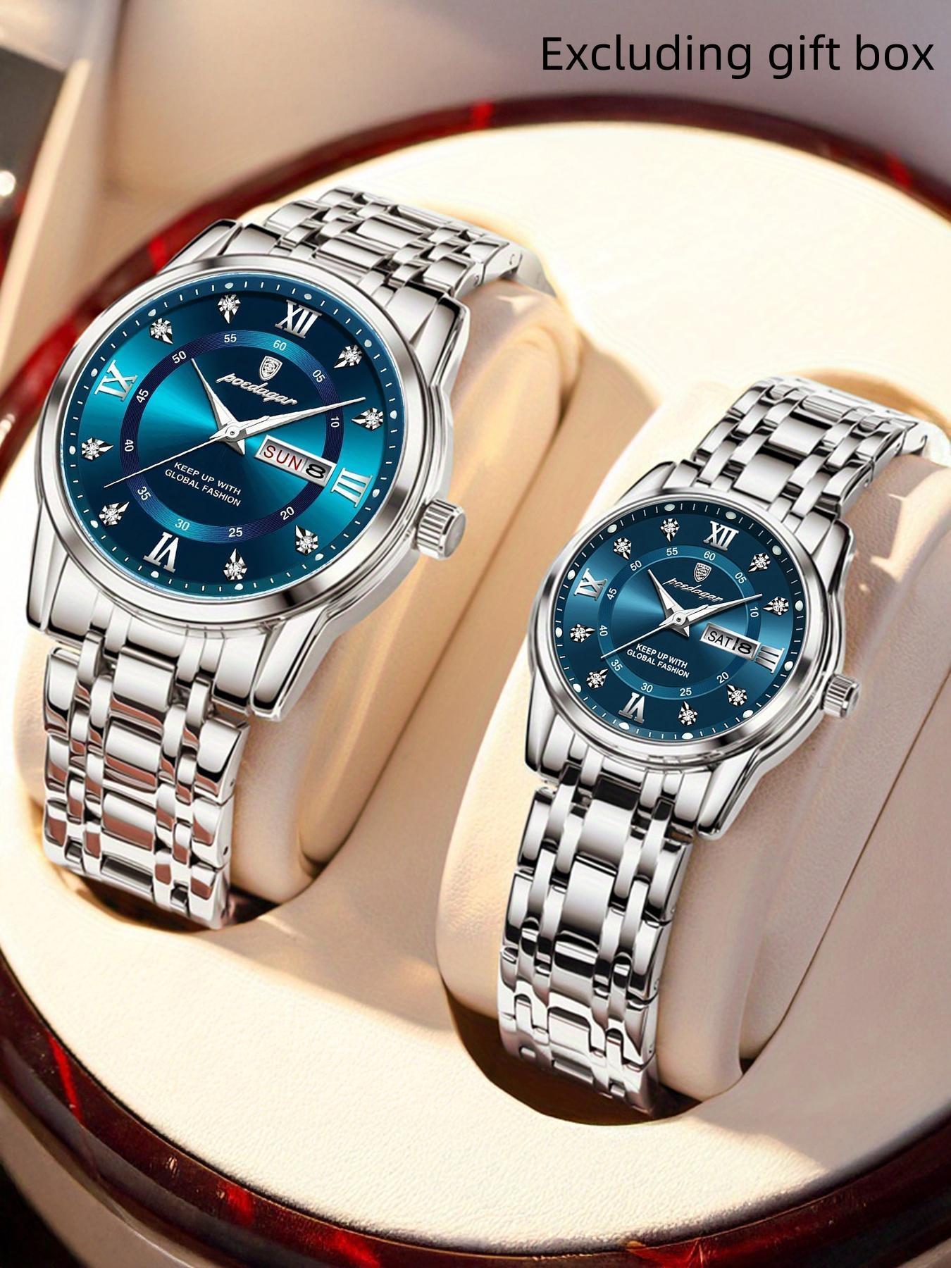 Men's Casual Business Round Dial Analog Quartz Watch, Fashion Daily Wear Watch with Box, Trendy Versatile Watch for Birthday Gift & Party