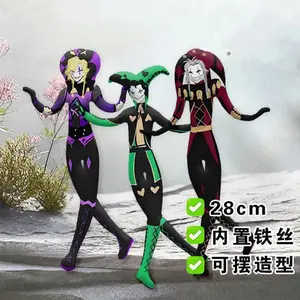 28cm Flexible With Body Wire Funny Anime The Freak Circus Plush Toys Lovely Pierrot Character Figure Plushie Doll Desk Decor