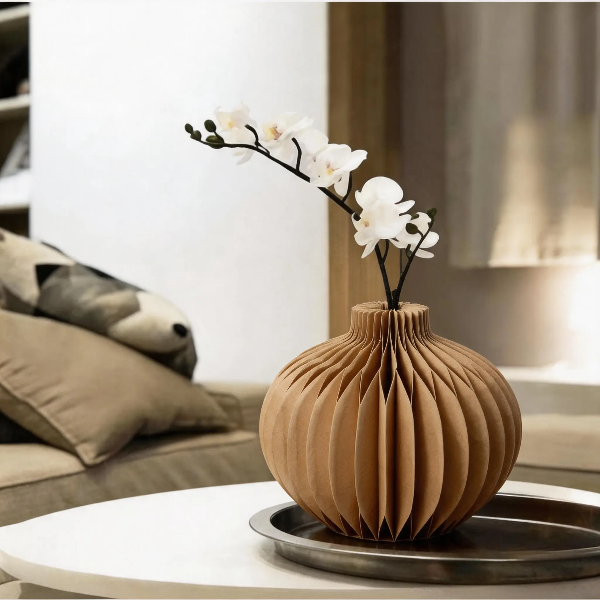 Paper Honeycomb Magnetic Vase, Modern Home Decor, Artistic Foldable Vase, Reusable No Adhesive, Table Wedding Birthday Decoration