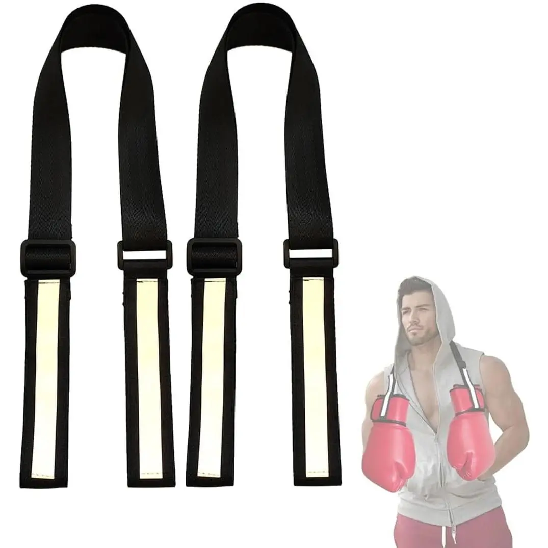 2PCS 26''-46'' Adjustable Boxing Gloves Carrying Shoulder Strap for Hanging Storage Rack Travel Carrier Gloves Holder Strap