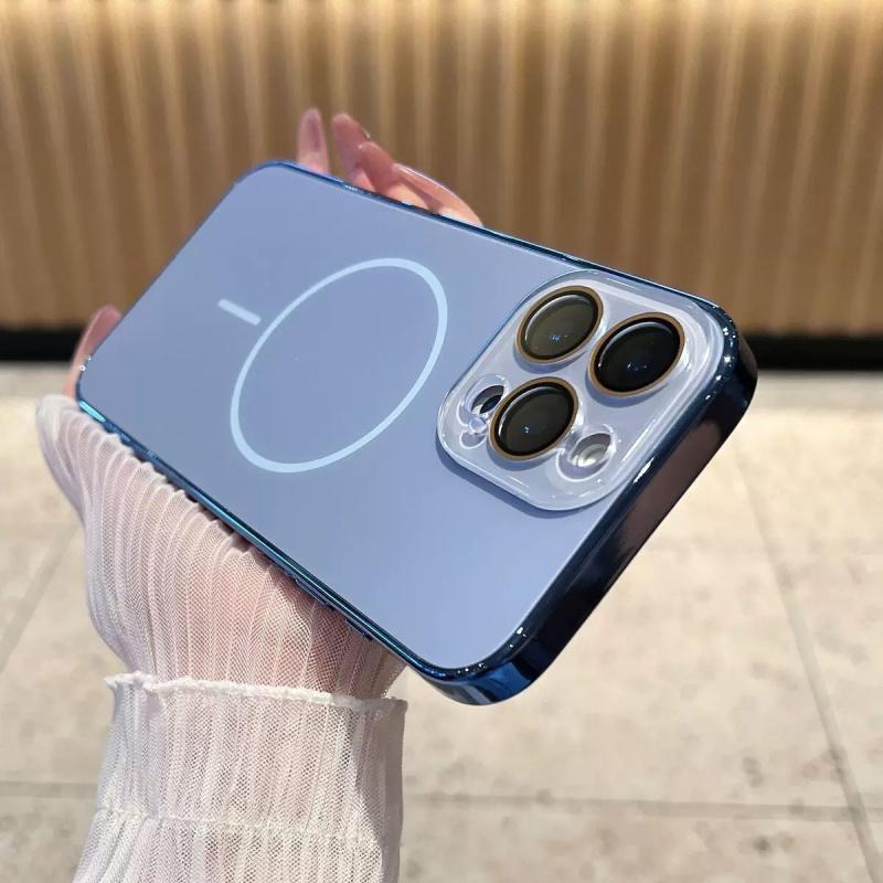 MagSafe Compatible Electroplated iPhone Case For IPhone 17/16/15/14/13/12/11 Pro Max/Pro/Plus/Air,  Full Camera Protection, TPU+PC Shockproof Phone Cover